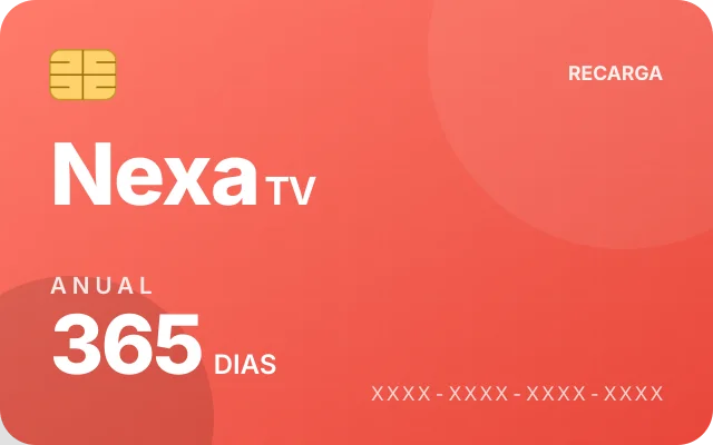 Cartão de recarga Nexa TV Anual — 365 dias